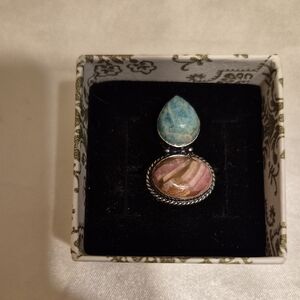 Amazonite Pink Spiney Oyster Ring